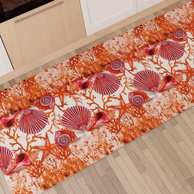 Artigiani Italiani - Keukentapijt, loper, keukenloper, antislip en wasbaar, 52 x 80 cm, koraalrood, 100% Made in Italy