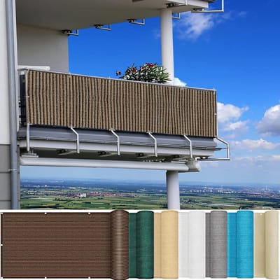 Tuinscherm Inkijkbescherming - Privacyhek Doek - Balkon Terras - Ademend UV Beschermend - 135x800 cm - Taupe