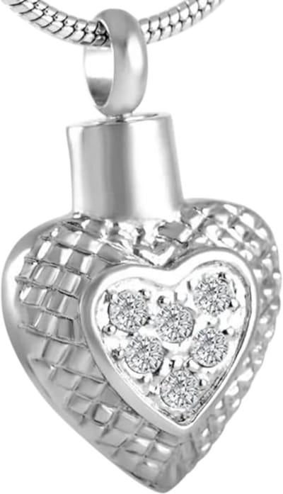 Aramat Jewels | Gedenkhangers | Hart ashanger met ruitjes en zirkonia – zilverkleur | | | |17mm | Staal | Volwassenen | Verkleurd niet