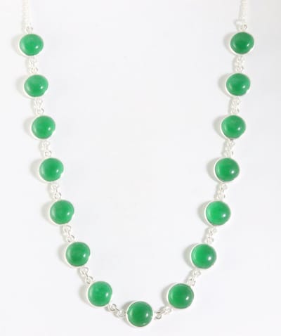 Zilveren collier met jade