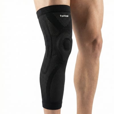 Tactical Fightwear - Kniebrace Lang met Zijstabilisatoren & Gel Kniepadding - Antislip - Maat M