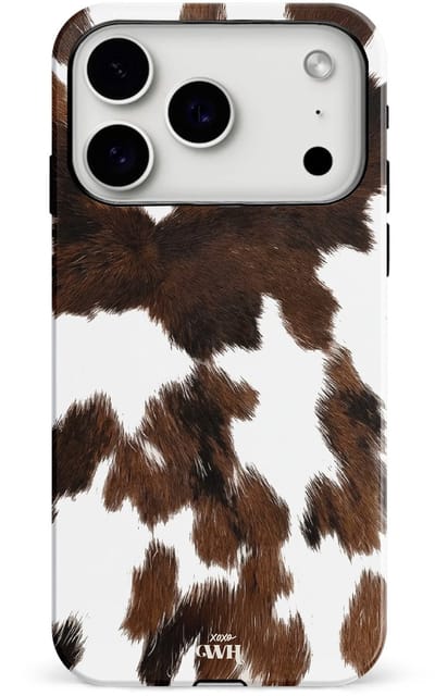 xoxo Wildhearts telefoonhoesje geschikt voor iPhone 17 Pro Max - Midnight Rodeo - Double Layer - Hard case met dubbele beschermlaag - Beschermhoes shockproof case - Hoesje met dierenprint - Stier - Bruin / Beige