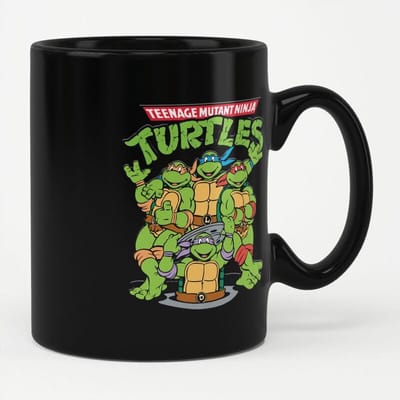Teenage Mutant Ninja Turtles Team Kop zwart Keramiek Unisex - Animatie, Fan merch, Film, TV-series