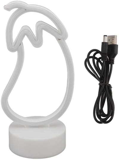 Dailygoods- Neon Sign Aubergine - LED Neon Lamp - Wanddecoratie - Decoratieve Verlichting - USB Voeding - Stevige Basis - Neonlamp