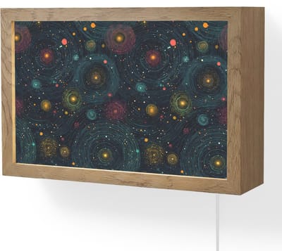 Wandlamp 30x20 cm - Oplaadbaar - Sterren - Kleurrijk - Lichtgevende kernen - Wandlampen binnen woonkamer - Slaapkamer lamp met kabel - Decoratieve nachtlamp - Vloerlamp snoer