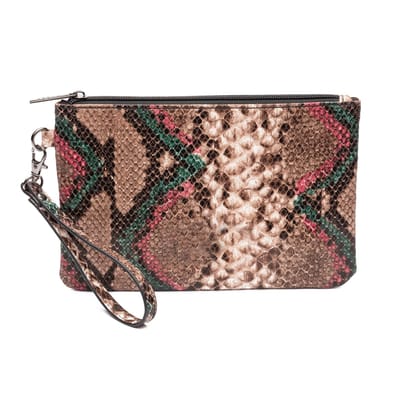 Zebra Natural Bags Clutch/avondtasje - Roze slangenprint