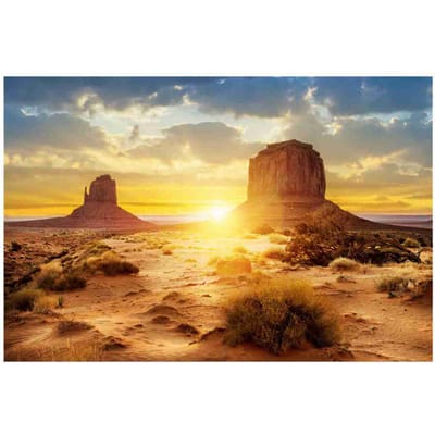 Zon en Woestijn Stijl Aquarium Achtergrond Poster PVC Zelfklevend Decor Papier (61*30cm) beige