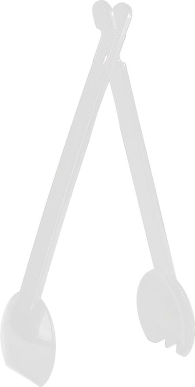 Juypal Sla bestek/couvert - 2-delig - wit - kunststof - 29 cm - saladebestek