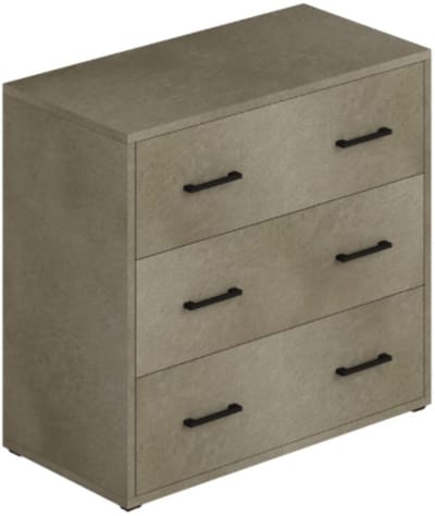 Dailygoods- Ladenkast 3 Laden - Metalen Rails - Versterkte Laden - Hoogwaardig Spaanhout - Afmetingen 91x45x81 cm - Modderkleur - Commode