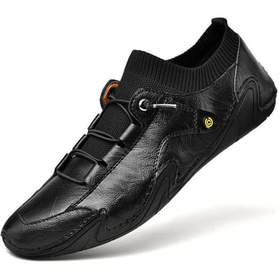 Nieuwe Herfst Ademende Schoenen Heren Leer Instapper met één pedaal Zachte Zool plus Maat Heren Casual Leren Schoenen 47