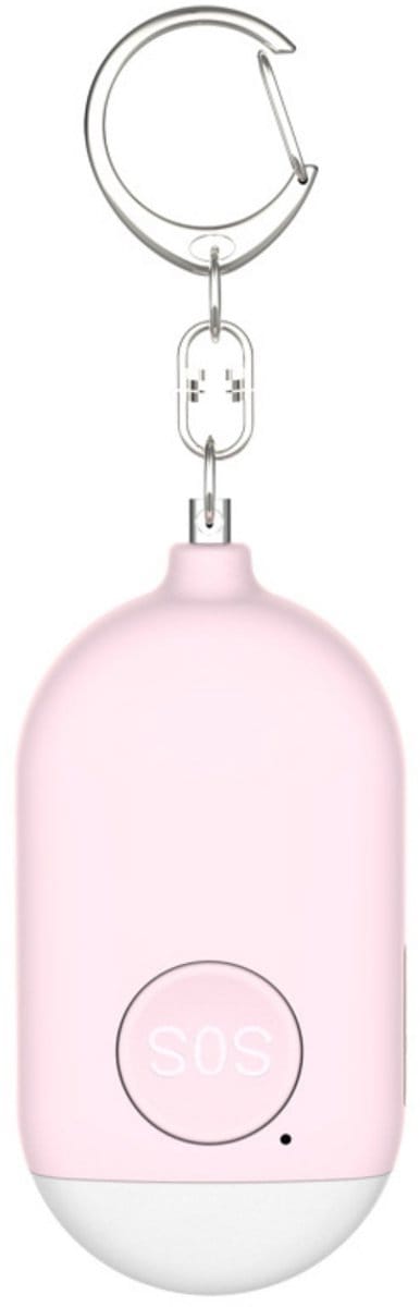 Oplaadbaar Persoonlijk Alarm – Zelfverdediging producten – Zelfverdediging Alarm – sleutelhangers – Alarm Persoonlijk – Alarm sleutelhanger – Oplaadbare Zaklamp Led - 130dB - voor persoonlijke veiligheid Vrouwen, kinderen, senioren - Alarm - Roze