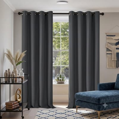 Livatto Warmte-isolerende verduisteringsgordijnen 2 stuks 140 x 245 cm met oogjes donkergrijs