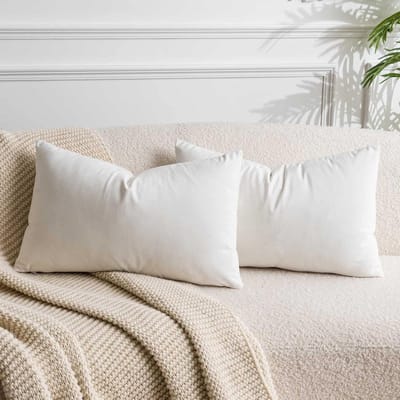Fluwelen Sierkussenhoezen - Decoratieve Kussenslopen - Woonkamer Decoratie - Zachte Fluweel Stof - 40x60 cm - Roomwit