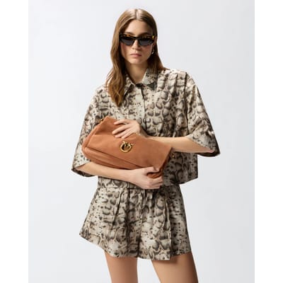 Pinko vrouw handtas 106178a0f6 l17q klik op zachte baguette handvat bruin