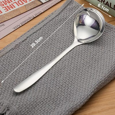 Cuillère épaisse coréenne en acier inoxydable, grande cuillère à soupe à long manche pour marmite, louche à soupe, ustensiles de cuisine pour la maison gray