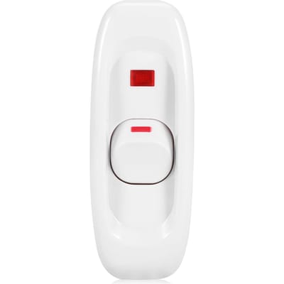 AC 250V 10A In-line AAN/UIT Tafel Bureaulamp Snoer Kabel Schakelaar met LED Indicatielampje Wit wit
