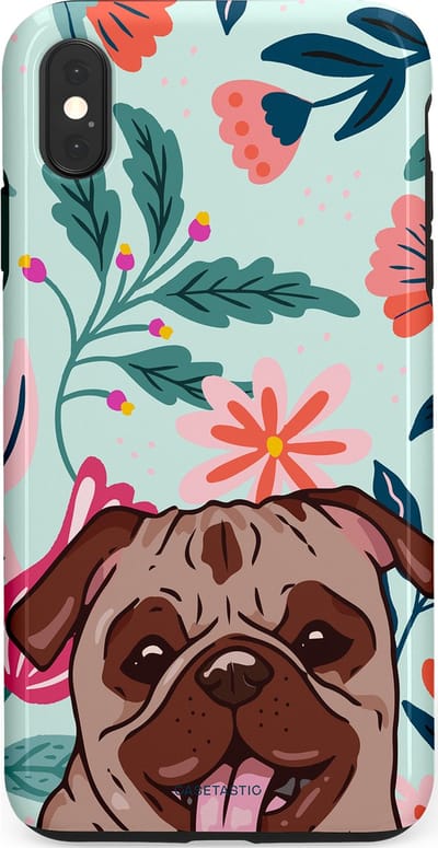 Casetastic Hoesje Geschikt voor Apple iPhone Xs Max - Stijlvolle Beschermende Duo-layer Case - Mopslik