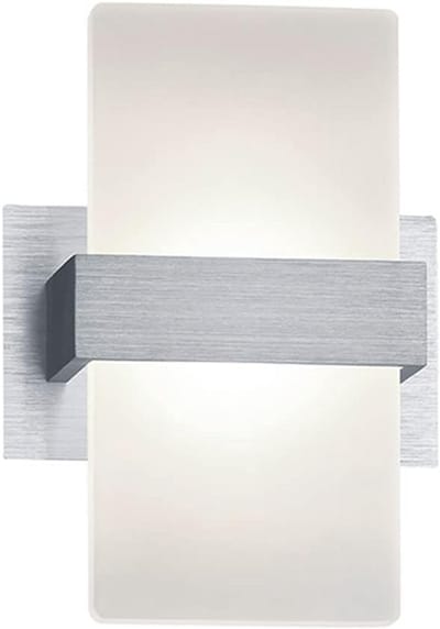 Moderne LED Wandlamp Aluminium met Witte Acryl Kap