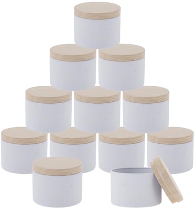 12 stuks kaarsglazen, kaarsenblikjes met deksels voor het maken van kaarsen groothandel wit 4 oz