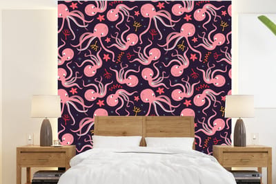 Behang - Fotobehang Octopus - Baby - Design - Breedte 240 cm x hoogte 260 cm