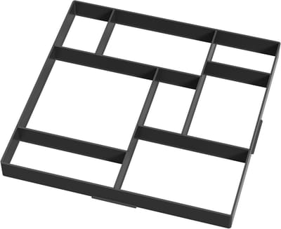 Betonvorm Tuinpad - Looppad Sjabloon - Doe-het-zelf Tuin - 8 Kamers Vorm - 43 x 43 cm - Zwart