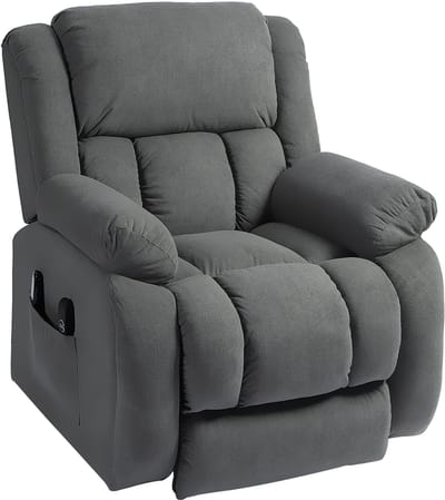 Sta op stoel - Relaxfauteuil - Zetel - Stof - 1 persoons - Met armleuning - Zeer comfortabel - Elektrisch - Grijs