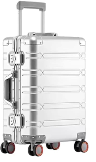 Trendique - Grote Koffer met Opening Aan de Voorzijde – Aluminium Frame ABS+PC Trolleykoffer, USB-oplaadfunctie, Handbagage en Incheckbagage, Grote Koffers