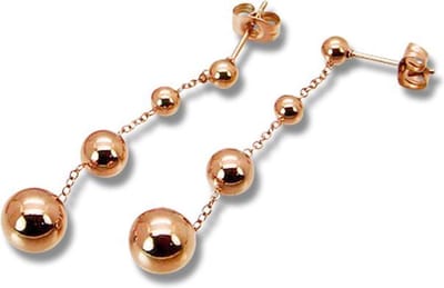 Amanto Oorbellen Dhalia Rosé - 316L Staal Rosé PVD - Bolletjes - 8x45mm