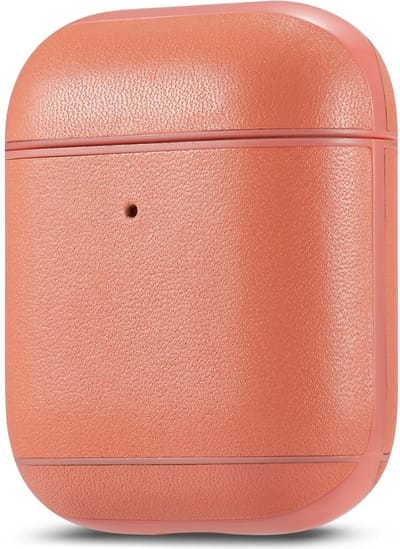 AirPods hoesjes van By Qubix - AirPods 1/2 hoesje Genuine Leather Series - hard case - roze Airpods Case Hoesje voor Airpods Airpods 1 Airpods 2 Hoes