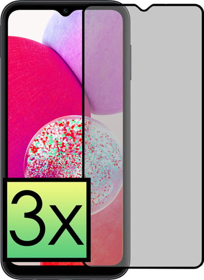 Screenprotector - 3 Stuks - Geschikt voor Samsung Galaxy A14 - Privacy Filter - Beschermglas - Gehard Glas - Tempered Glass - Screen Protector - Anti Spy - Full Display Cover