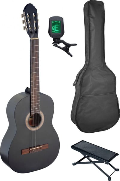 Stagg gitaarpakket - Gitaar - 4/4 klassieke gitaar - Zwart