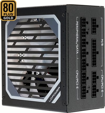 1000W V3.0 80+ GOLD Full Modular Super Silent Power Supply 135 mm Fan - Full Modulair Kabelbeheer PC voeding - 6x PCIe (6+2 Pin) - 1x PCIe 5.0 (12+4 Pin) - 10x SATA connectors