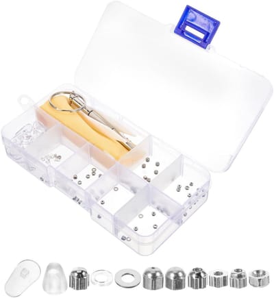 Brillen Reparatie Kit - Moeren Schroeven Set - Kleine Reparaties - Inclusief Opbergdoos - 10.5cm Breed - Diverse Kleuren