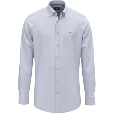 Fynch-Hatton Overhemd Washed Oxford Solid Color Kent Collar Crystal Blue / male