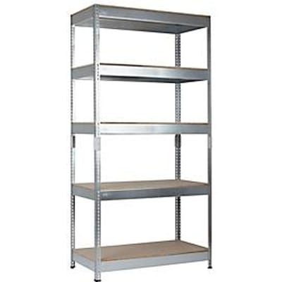 Legbordstelling zware belasting - complete stelling - stalen - l. 1000 x D 500 x H 2000 mm - verzinkt en spaanplaat