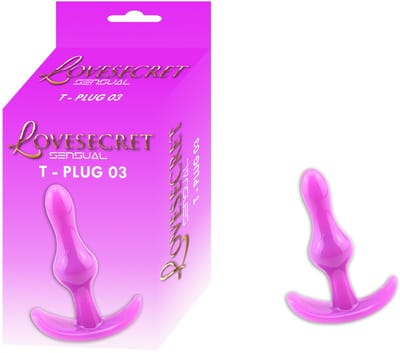 Lovesecret Sensual LS11 T-Plug 03 Paars – Anal Plug – 8,5 cm – Zachte & Veilige TPE – Voor Beginners – T-vormige Basis