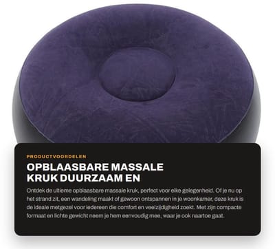 Dailygoods- Opblaasbare Kruk Draagbaar - Multifunctionele Opblaasbare Stoel - Opvouwbare Campingstoel - Duurzaam PVC - Comfortabel en Ademend oppervlak