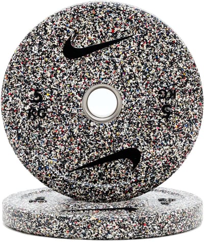 Nike Strength Grind Bumper Plates 5 kg Karmesinrot – Set van 2