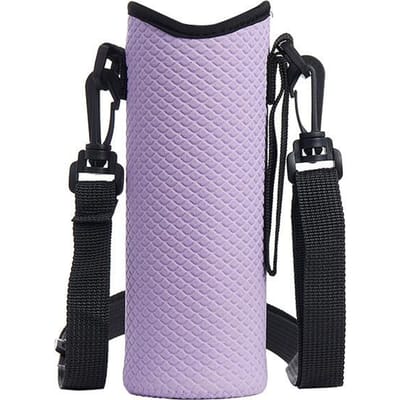 Sport Waterfles Hoes Met Riem Neopreen Isolatiehoes Tas Etui 500ML Draagbare Thermosbeker Set Camping Accessoires paars