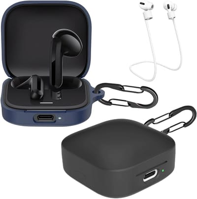 Pack van 2 Actieve Oordopjes met Carabiner Haak, Anti-Verlies Band en Schokbestendige Silicone Hoes