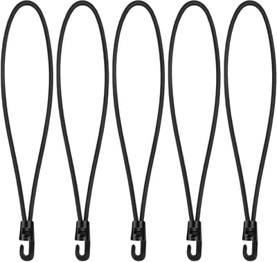 Elastische spanbanden - Spanbanden met haken - Bagage vastzetten - Robuuste beschermhaken - 15 stuks 26 cm - Zwart