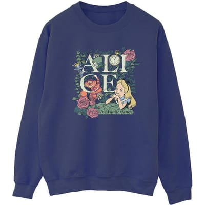 Disney Dames/Dames Alice In Wonderland Leafy Garden Sweatshirt (Marineblauw)