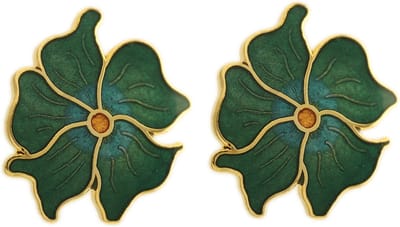 Behave - Dames oorbellen bloem steker - goudkleur - botanisch retro