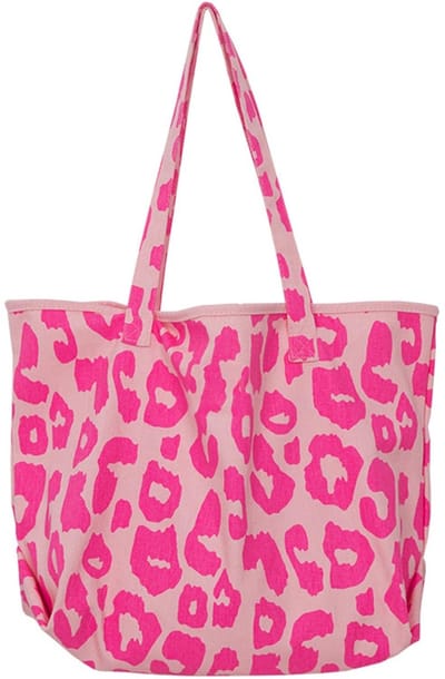 Dailygoods - BelleVive Leopard Tote Bag Damestas Schoudertas Casual Handtas Shopper Tas Groot voor dagelijks gebruik, kantoor, schooluitstap en winkelen, Utility, Roze