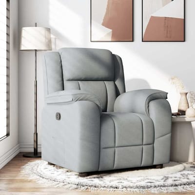 vidaXL - Fauteuil - verstelbaar - stof - lichtgrijs