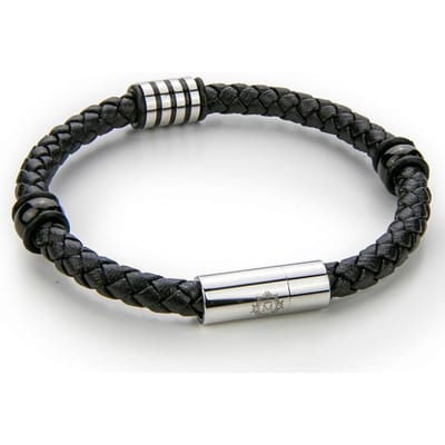 Monomen Men's Genuine Nappa Leather Bracelet MM10828SB