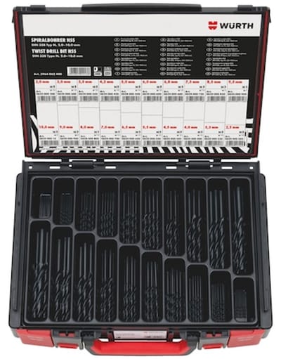 Wurth - Assortiment HSS spiraalboren 82-delig in systeemkoffer - Assortiment HSS spiraalboren 82-delig in systeemkoffer x 1 st