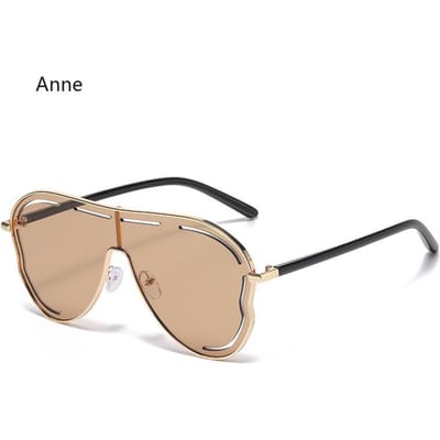 Oversized Vierkante Schild Zonnebril Dames Luxe Vlinder Eénstuk Zonnebril Groot Montuur Dames Brillen Gafas
