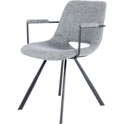 Padiro eetkamerstoelen set van 2 - grijs - polyester - zonder armleuningen - metalen onderstel