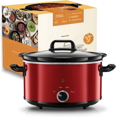 RWB® Crockpot Multicoocker - Crockpot - Multicoocker - Rood - ‎30 x 22 x 31 cm